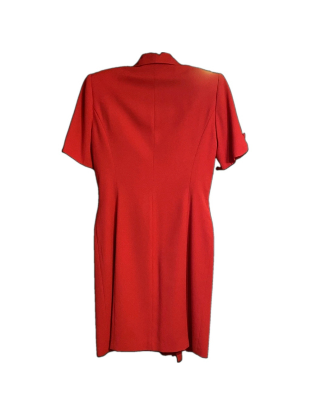 Vtg Jacqueline Ferrar Red Blazer Dress Size 8 Double Breasted Scallop Pkts Lined - Picture 2 of 9